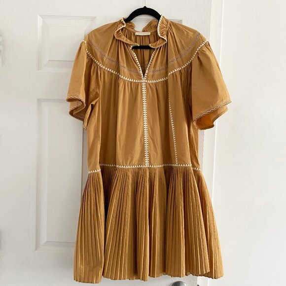 Ulla Johnson Pleated Hem Dress, size 12 - Picture 4 of 13
